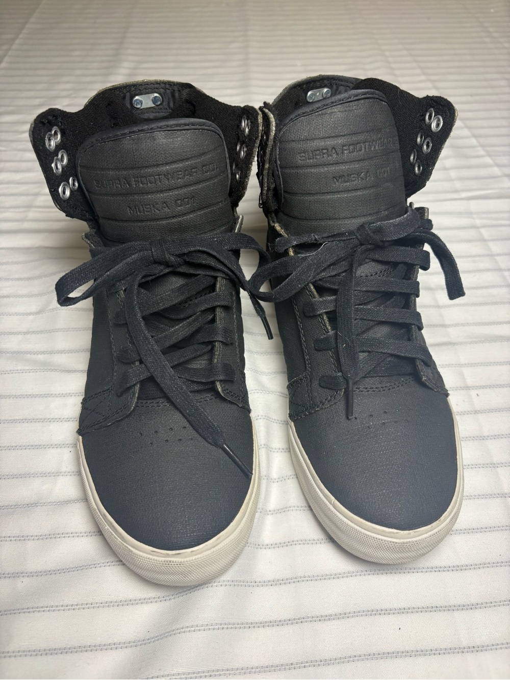 Supra Women's Black High-Top Sneakers with White Sole
